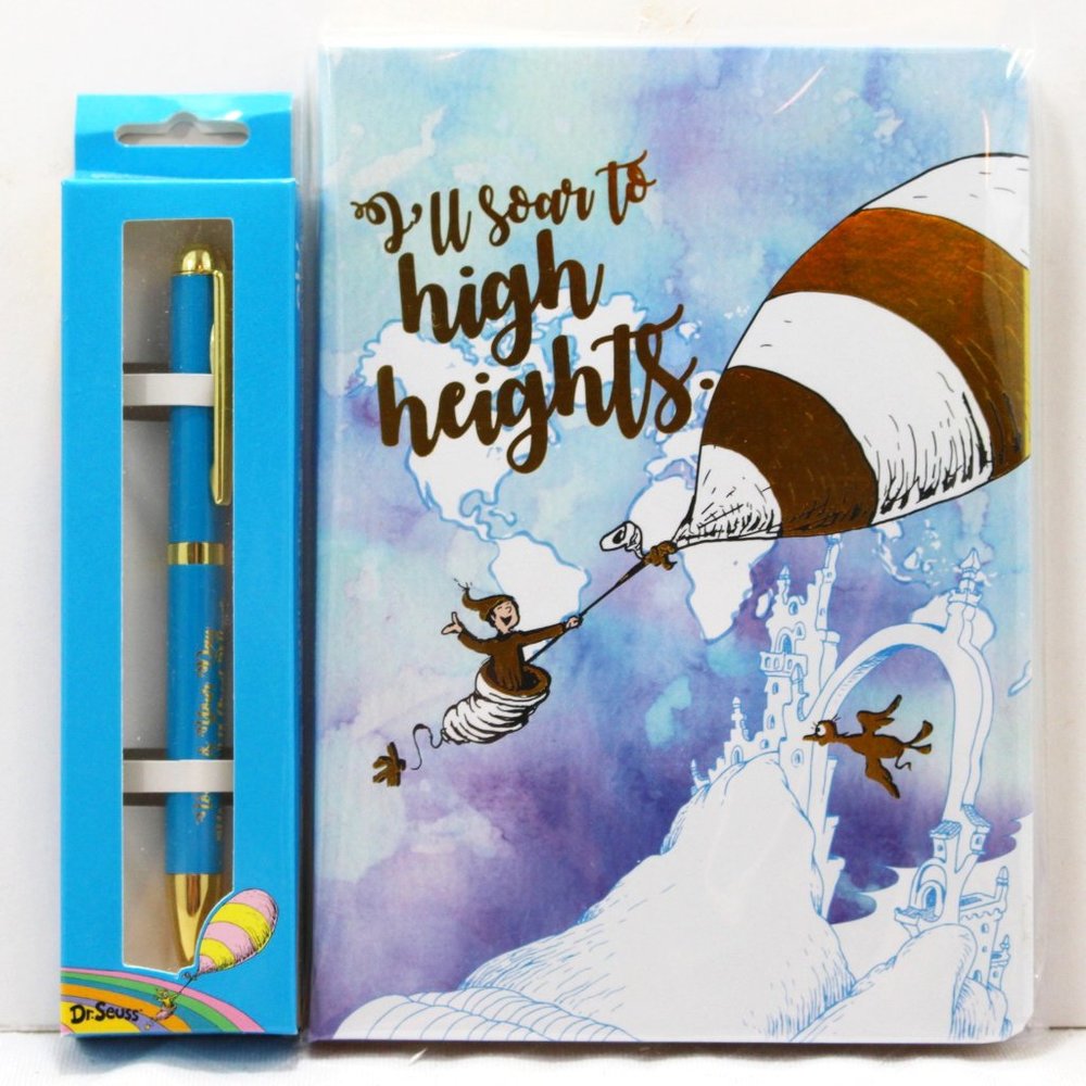 NEW Dr Seuss "Oh The Places You’ll Go" Charm Pen & Blank Journal Diary Grad Gift